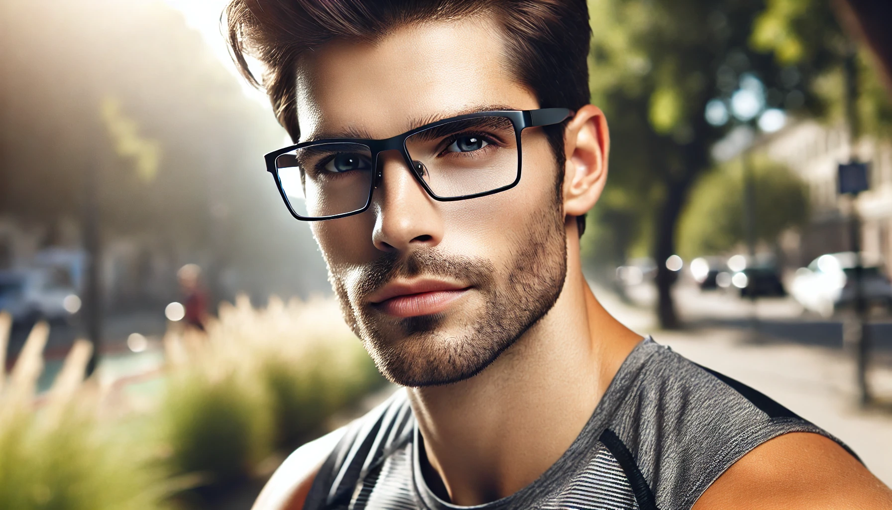 Óculos de Grau Masculino Esportivo com Hastes Flexíveis