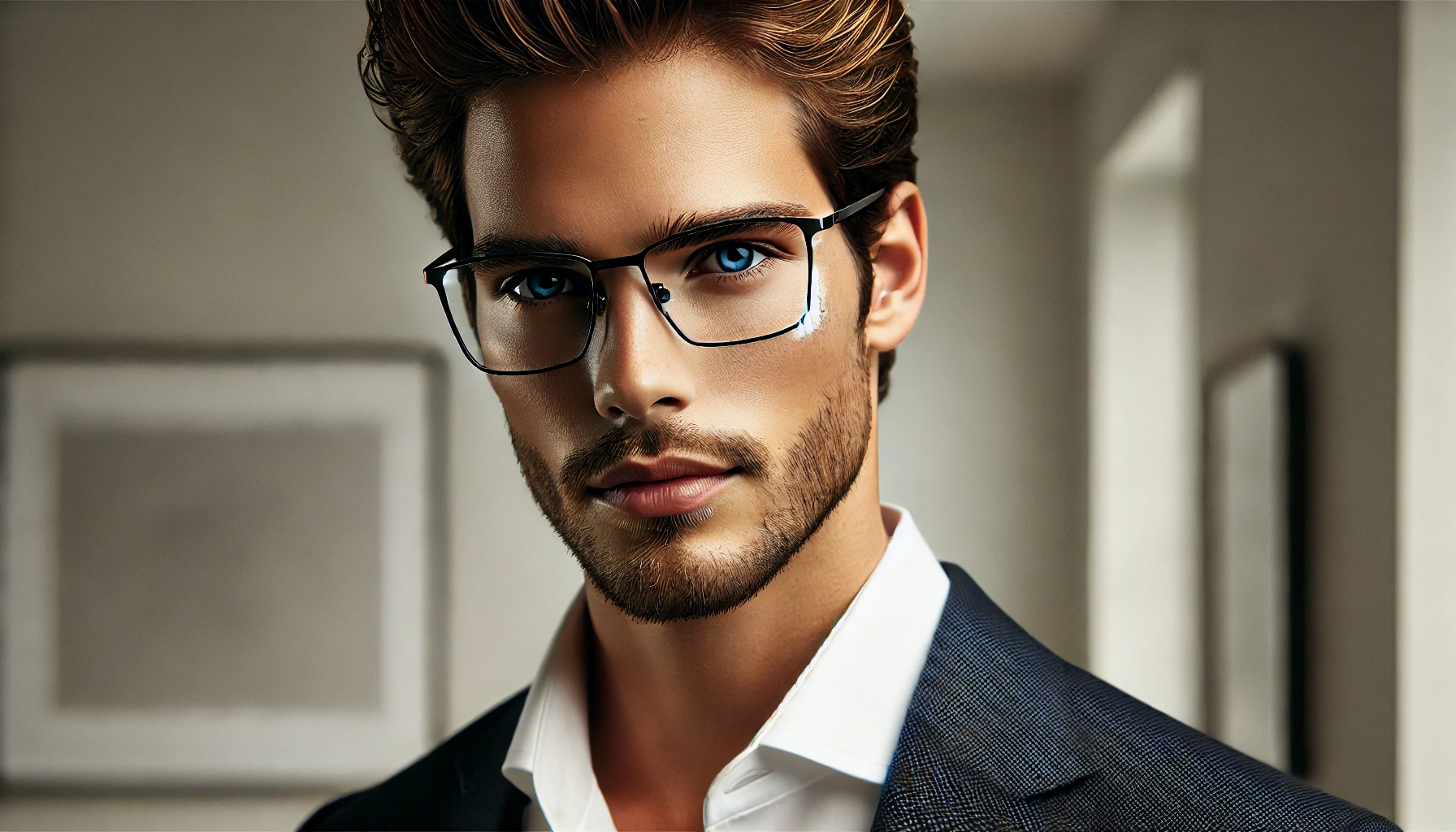 Armação de Óculos de Grau Quadrada Masculina