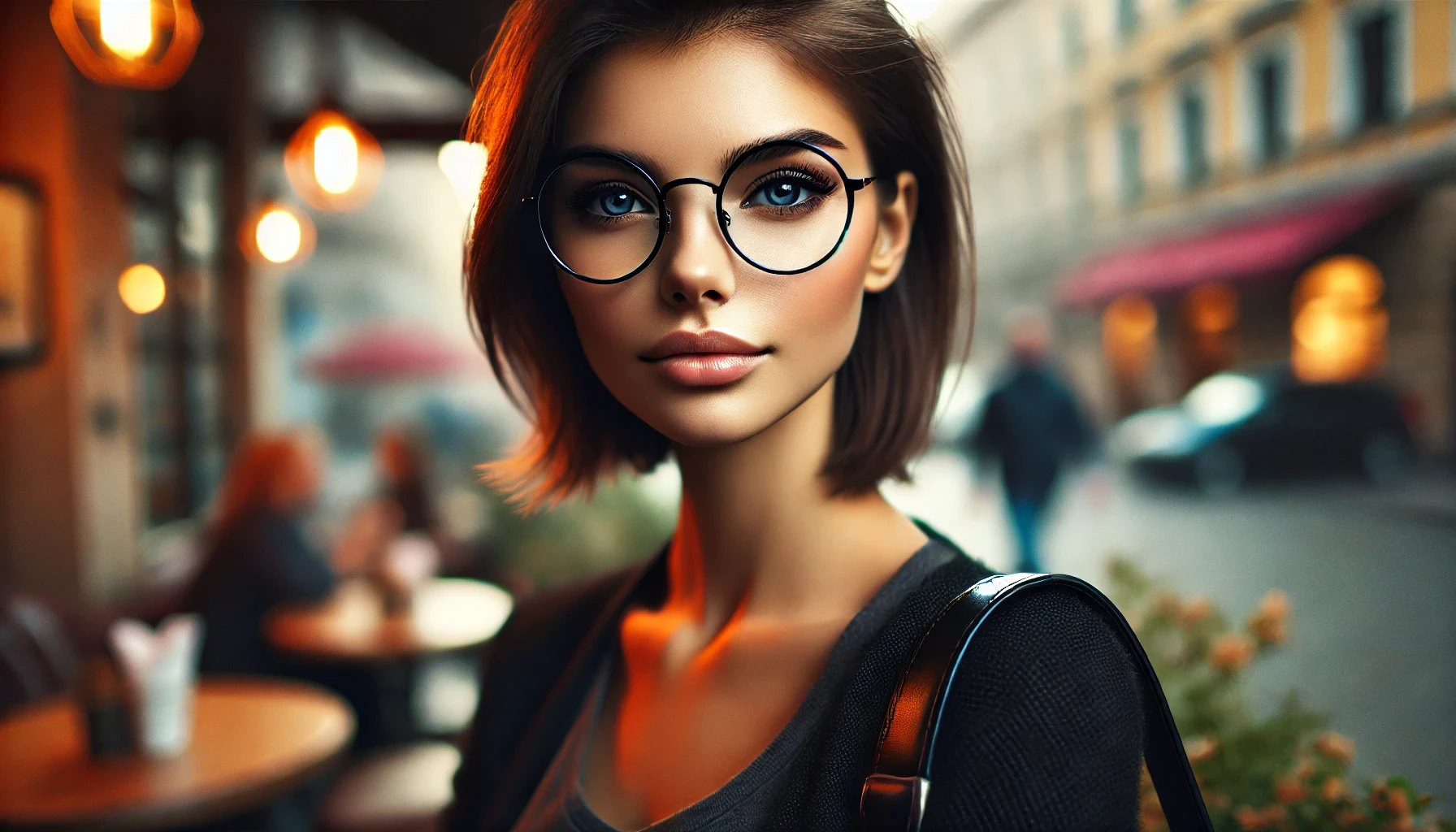 Óculos Redondo Feminino Preto