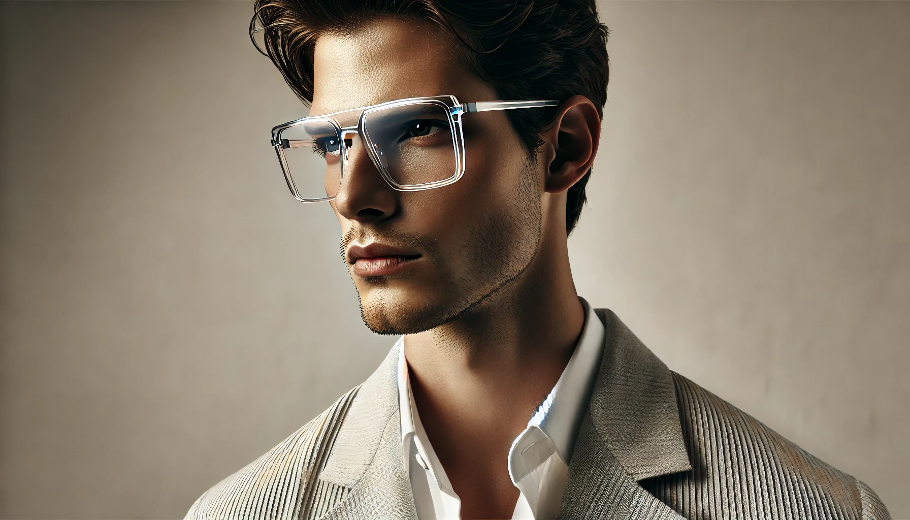 Óculos Quadrado Masculino Transparente