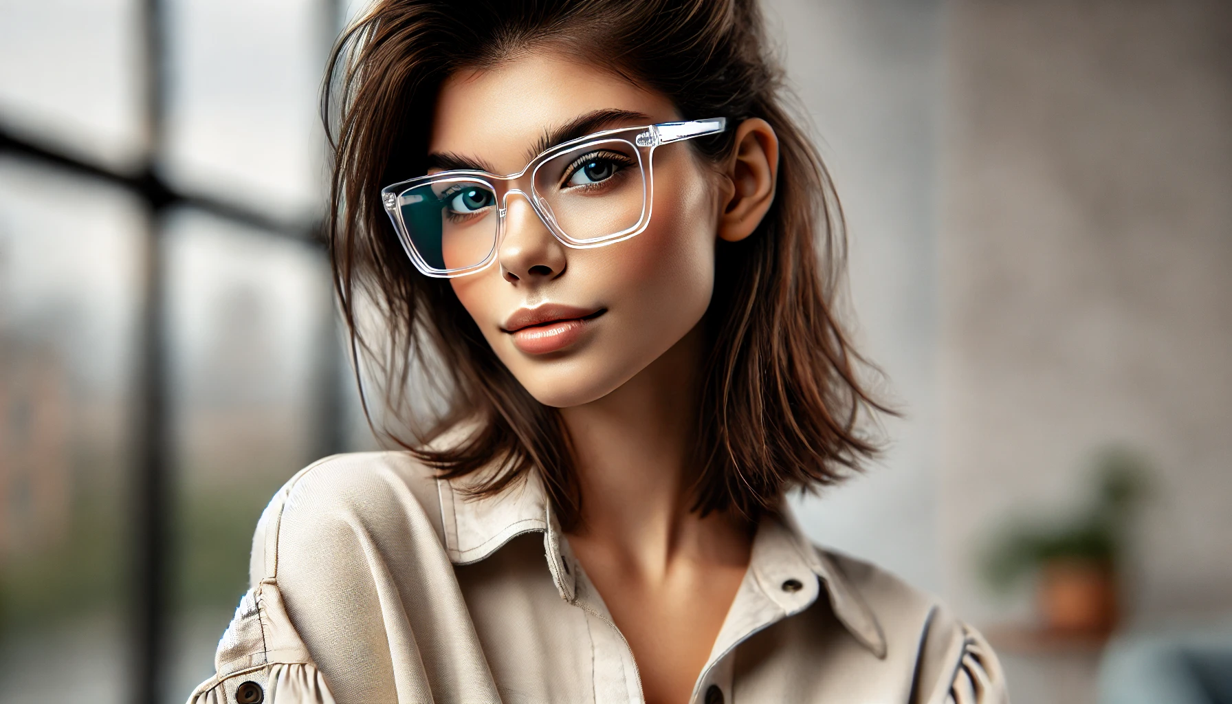 Óculos Quadrado Feminino Transparente