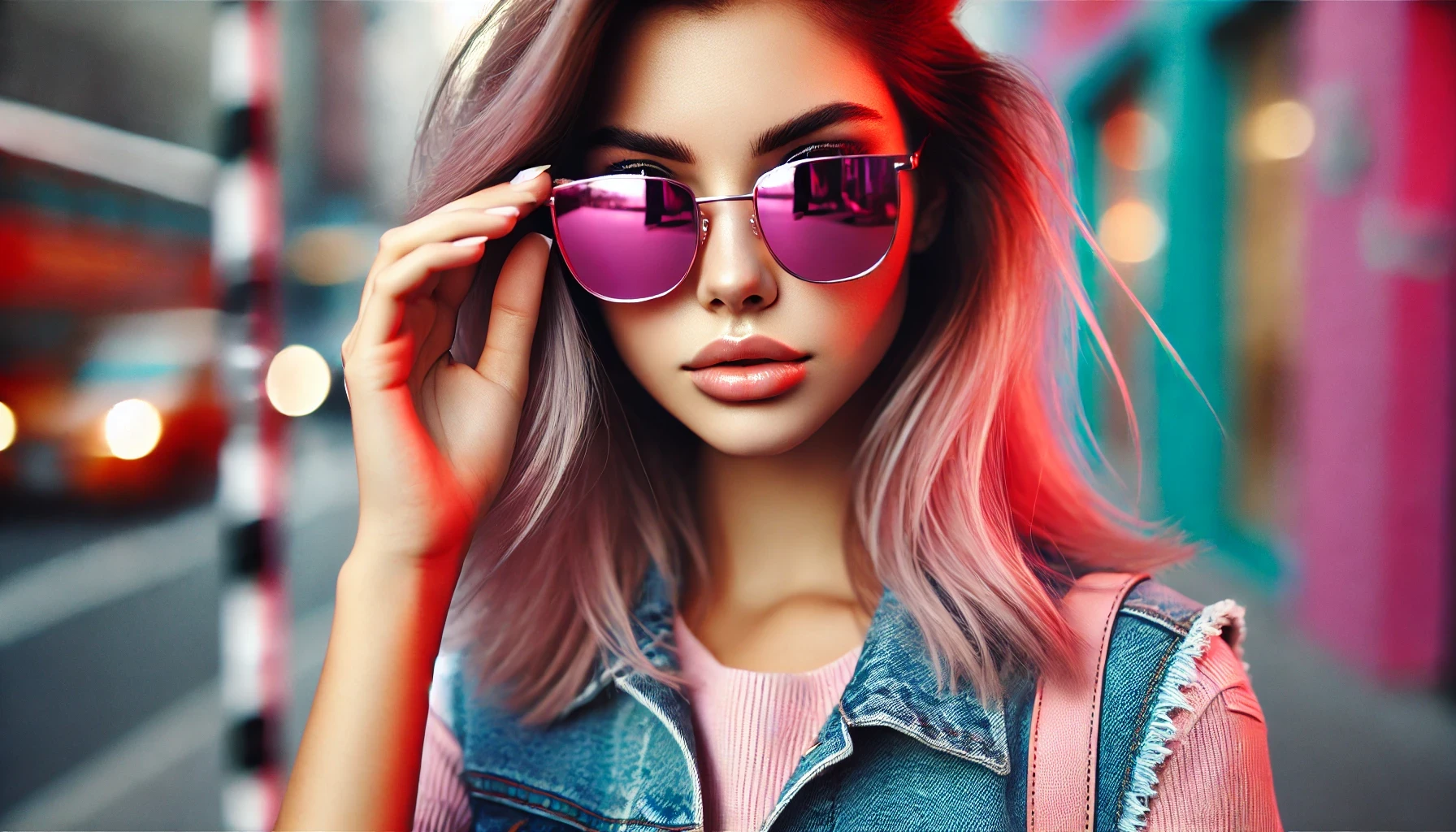 Óculos De Sol Espelhado Rosa