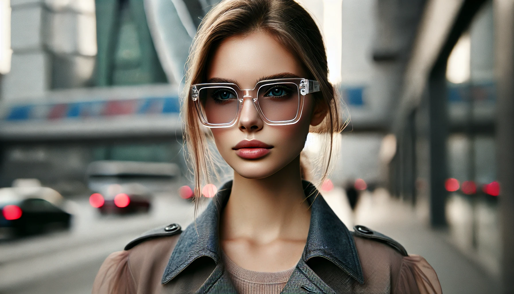 Óculos Escuro Armação Transparente