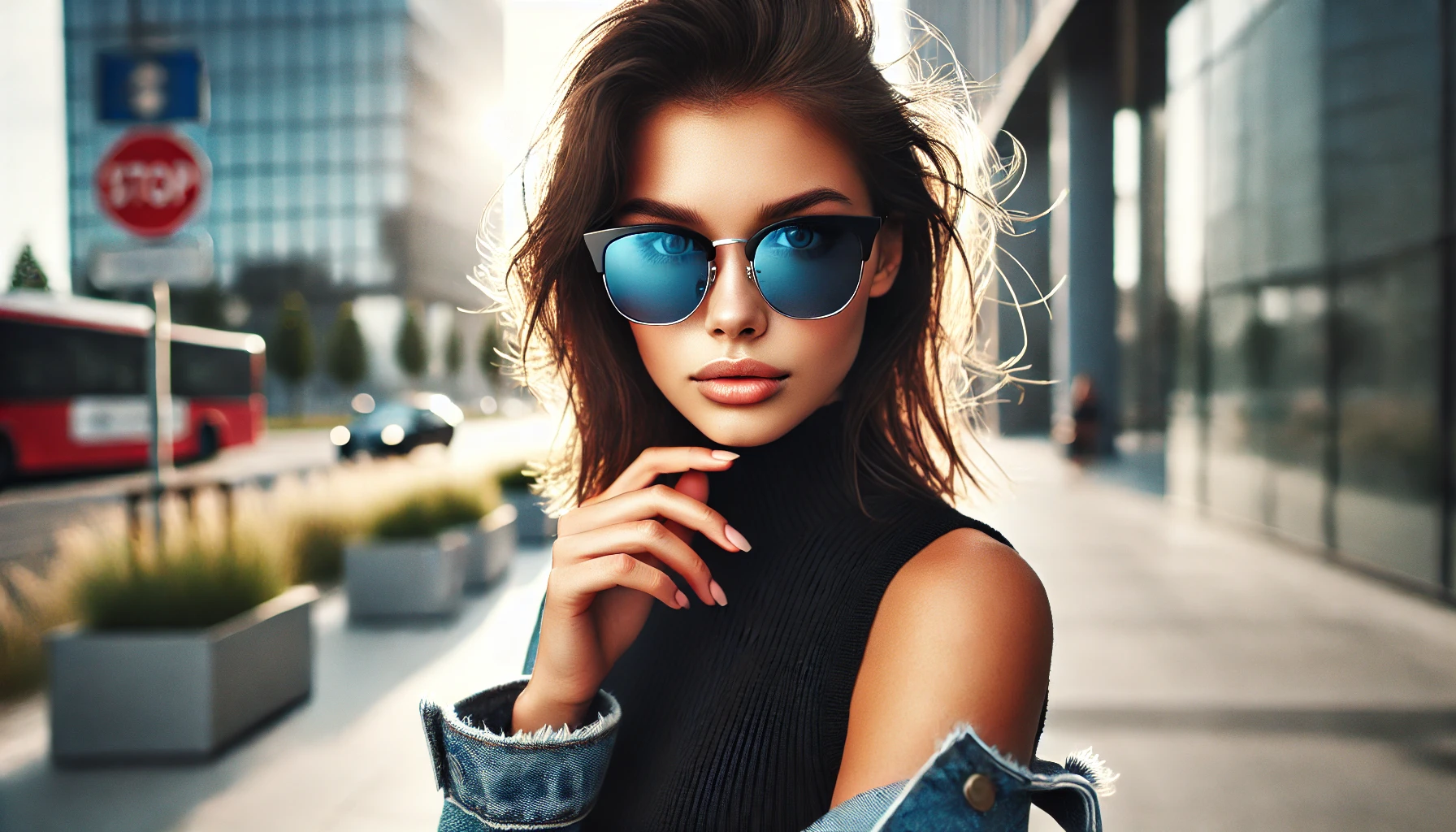 Óculos De Sol Lente Azul Degrade