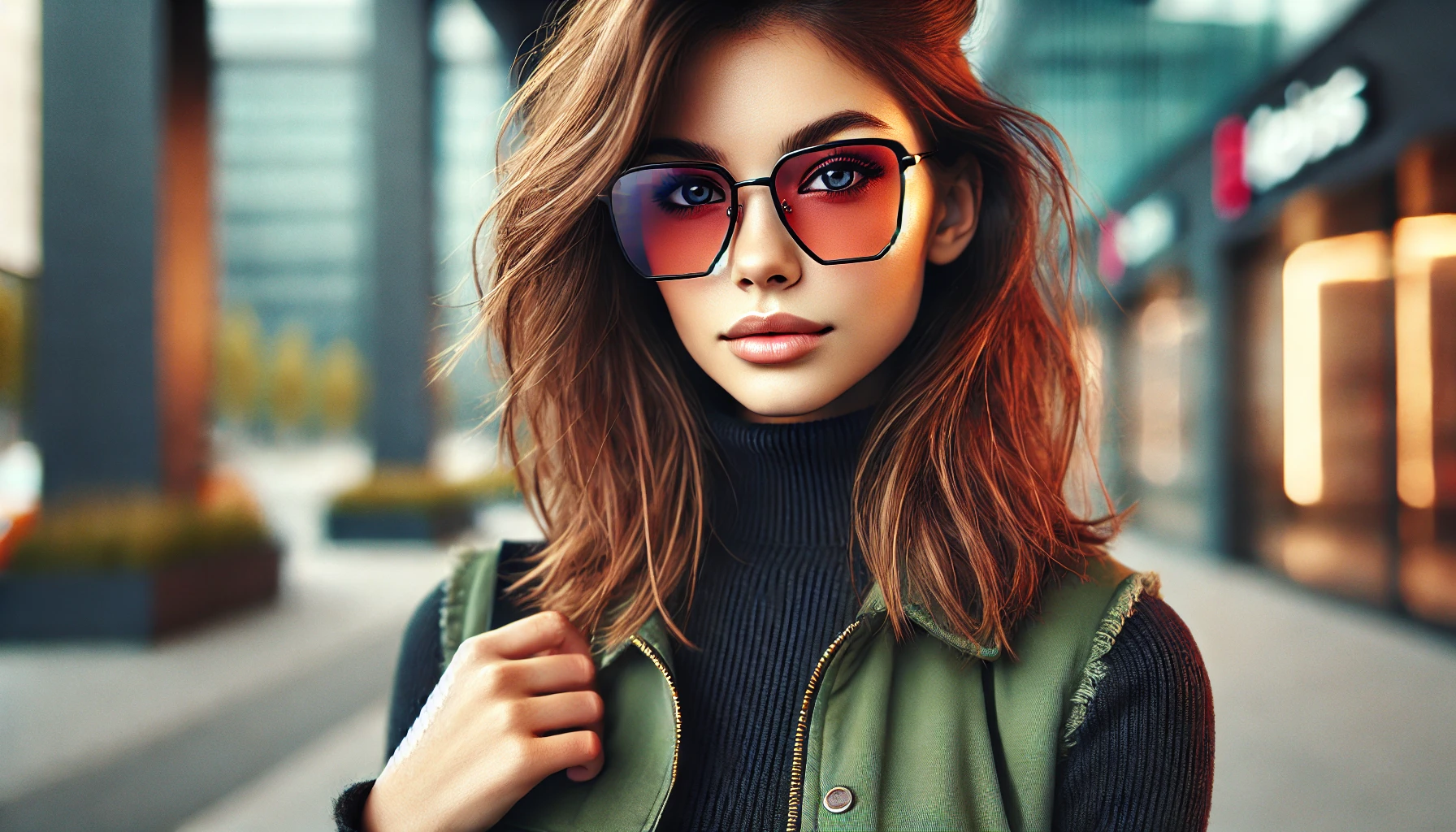 Óculos Hexagonal Marrom Degrade