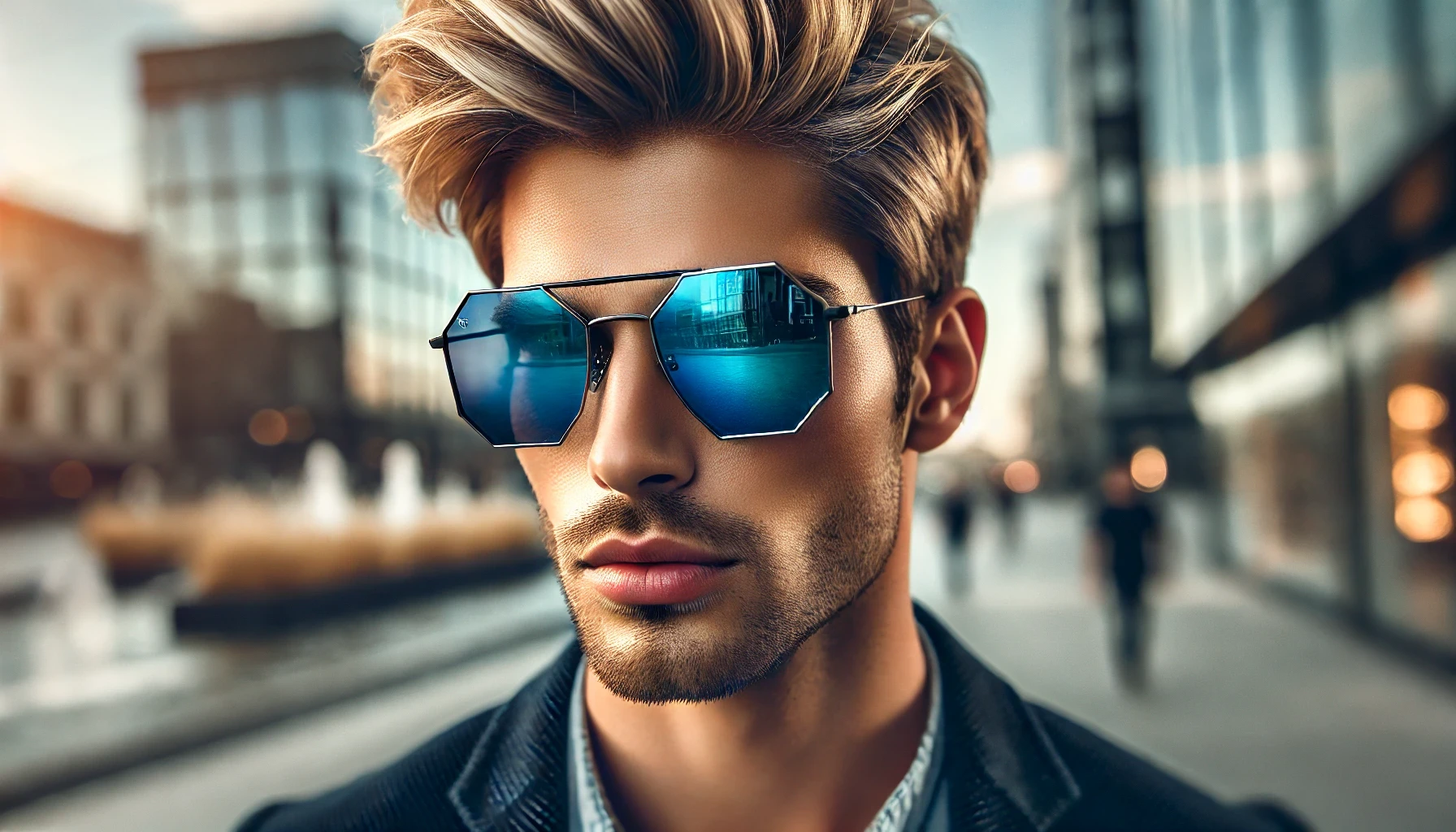 Óculos Ray Ban Hexagonal Azul Degrade